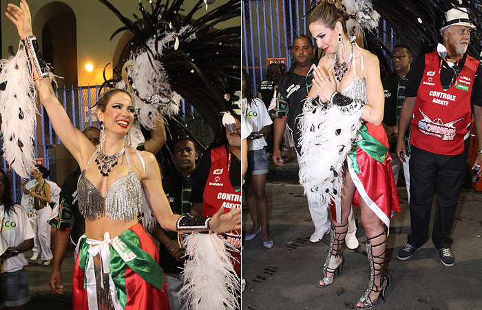 Luciana Gimenez torce o pé antes do desfile da Grande Rio