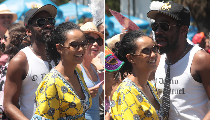 Taís Araújo e Lázaro Ramos caem na folia em bloco de rua