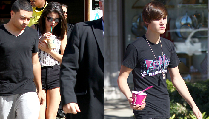 Selena Gomez usa look 'piriguete' em passeio com Justin Bieber