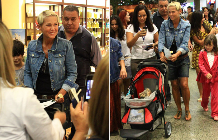 Xuxa causa tumulto em shopping no Rio de Janeiro