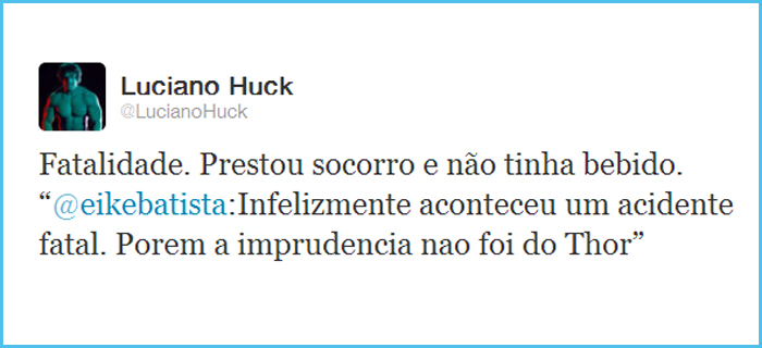 Luciano Huck sai em defesa do filho de Eike Batista