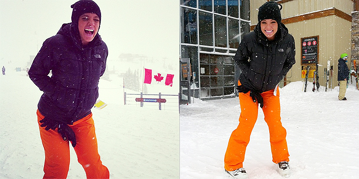 Juju Salimeni passa frio no Canadá