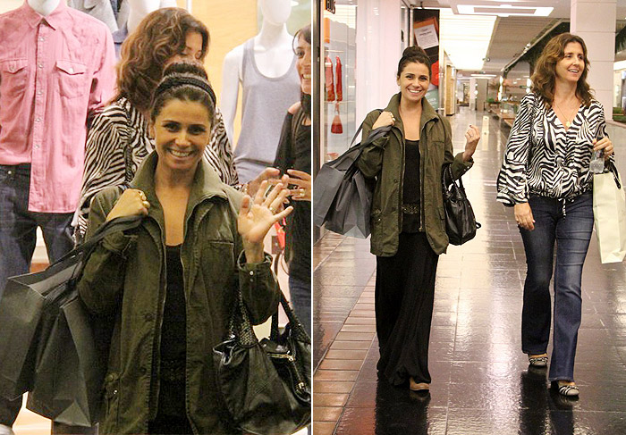 Giovanna Antonelli e sua simpatia recorrente passeando por shopping