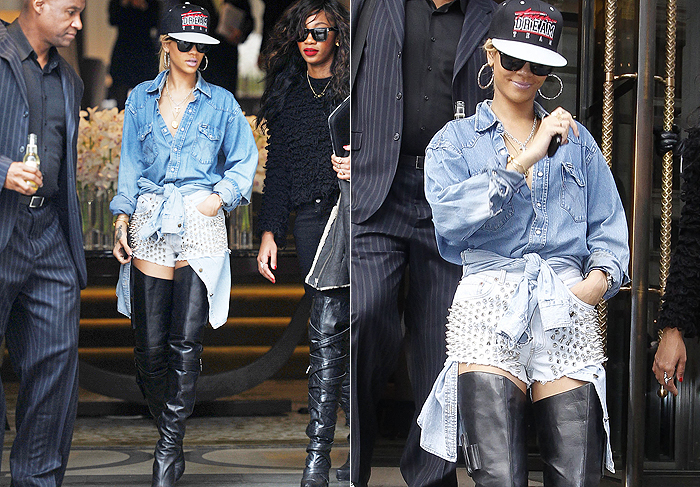 Rihanna circula por Londres com visual pra lá de estranho