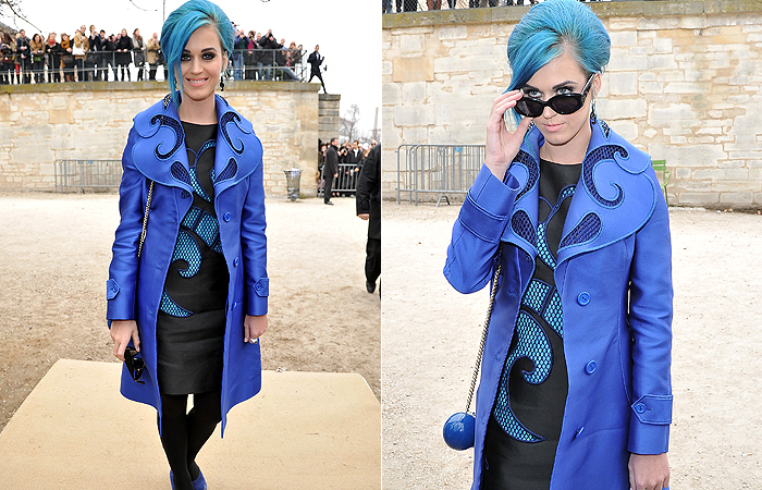 Katy Perry abusa do azul em desfile 