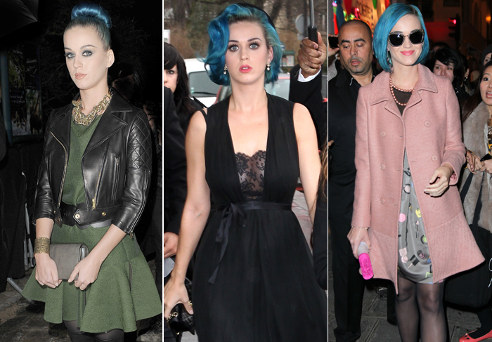 Veja os diferentes looks de Katy Perry para conferir desfiles, em Paris