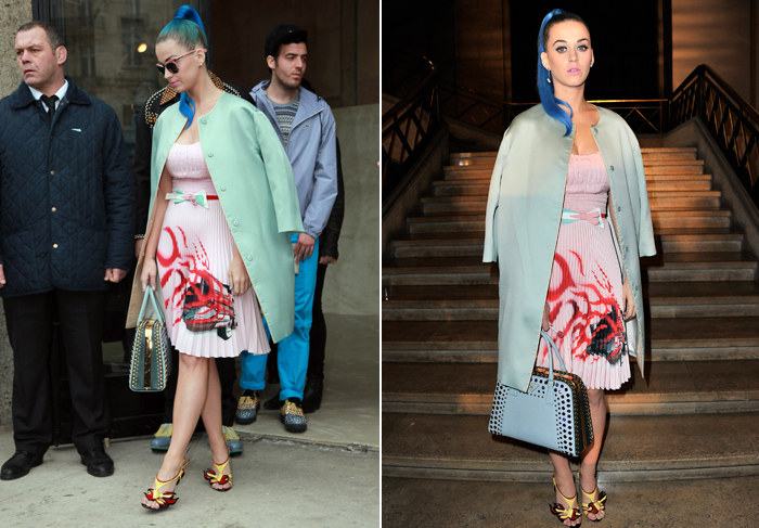 Katy Perry usa sandália Prada extravagante no desfile da grife, Miu Miu -  OFuxico