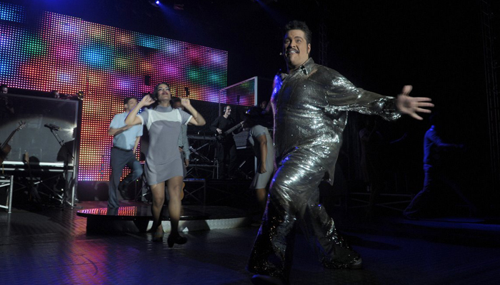 Bruna Lombardi, Ricelli, Daniel e a mulher na estreia do musical Tim Maia, em SP