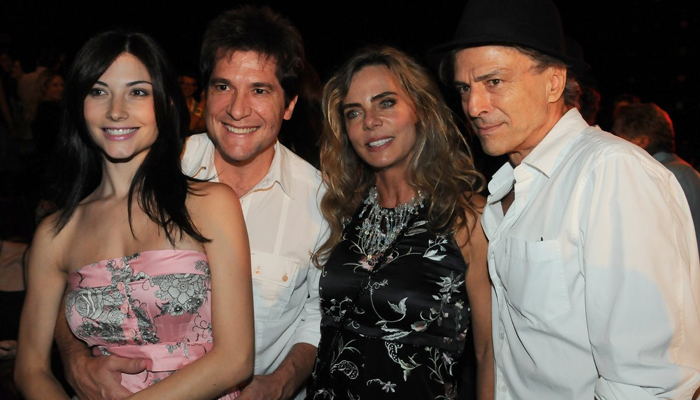 Bruna Lombardi, Ricelli, Daniel e a mulher na estreia do musical Tim Maia, em SP