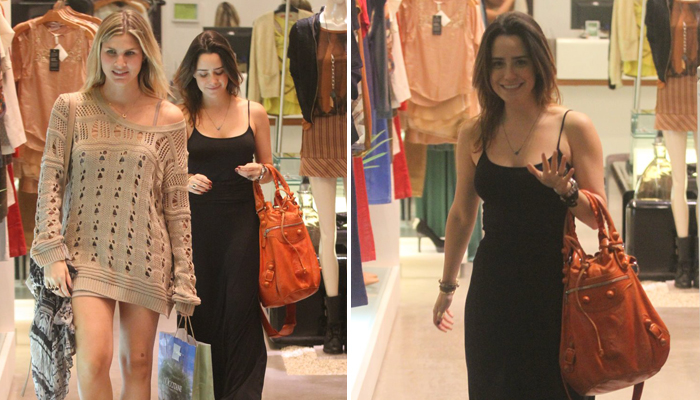 Fernanda Vasconcellos vai às compras com amiga no Rio