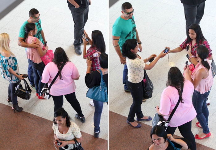 Yuri empolga a mulherada em aeroporto no Rio de Janeiro