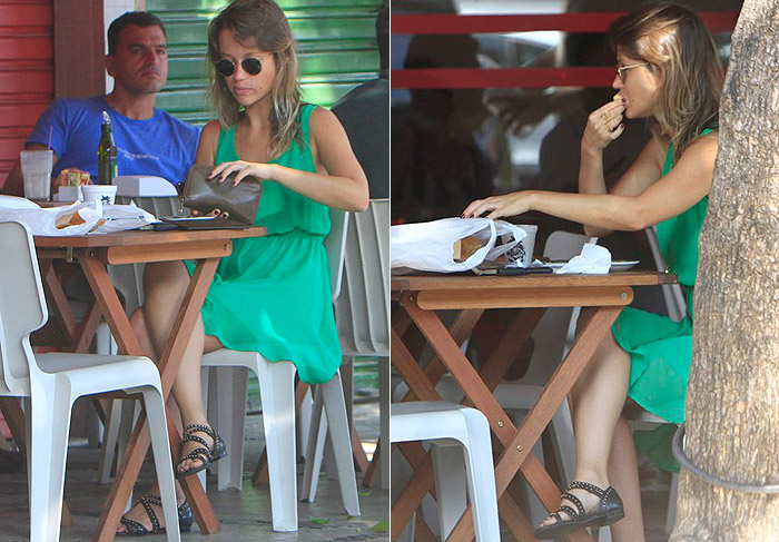 Sozinha, Juliana Didone almoça no Rio 