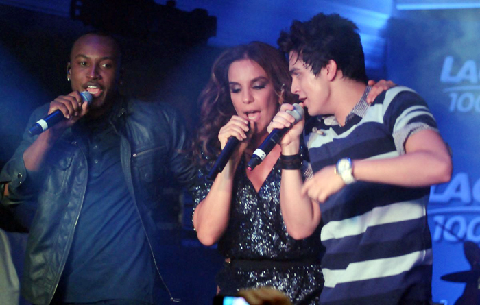  Ivete Sangalo, Luan Santana e Thiaguinho cantaram juntos.