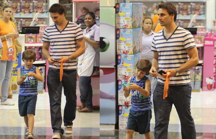 Murilo Rosa leva o filho a uma loja de brinquedos - O Fuxico