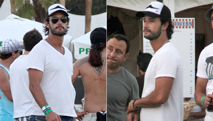 Rodrigo Santoro confere último dia do festival de Coachella, na Califórnia