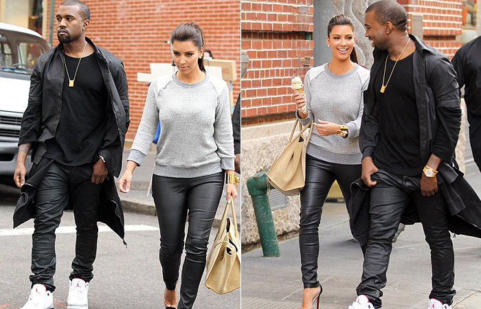 Kanye West janta com Kim Kardashian e a família dela, em NY