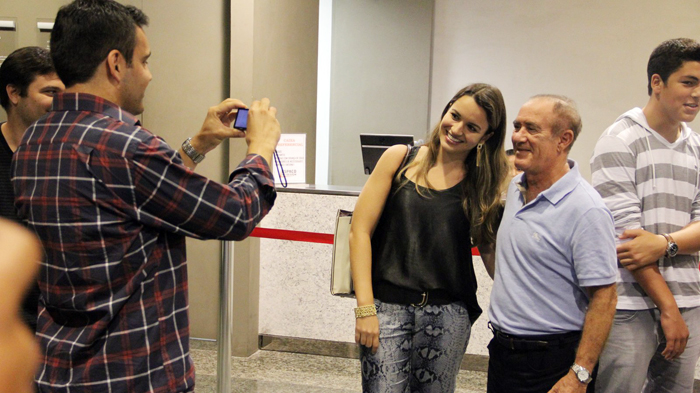 Renato Aragão posou para fotos com os fãs