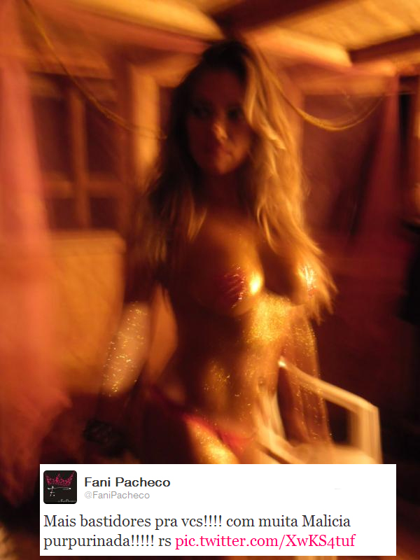 Fani Pacheco posta foto seminua em seu Twitter