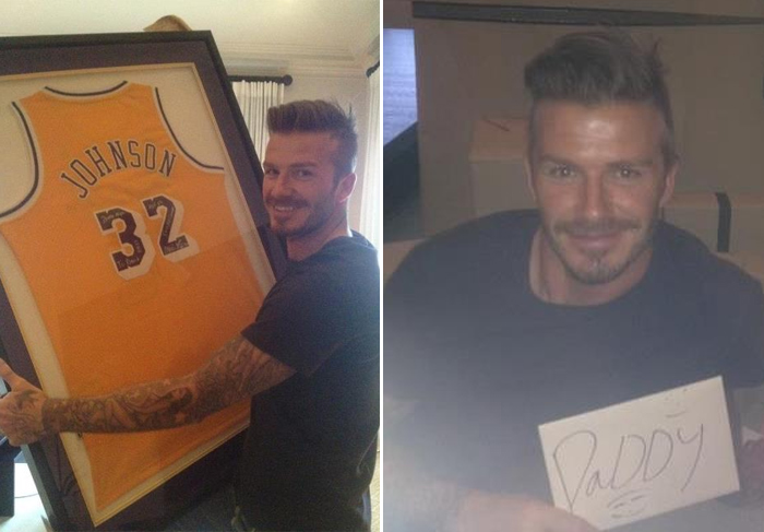 David Beckham ganha presentes de aniversário e posta foto na web