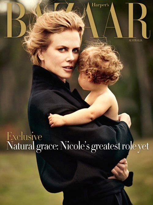 Nicole Kidman posa com a filha Faith para a capa da Harper's Bazaar