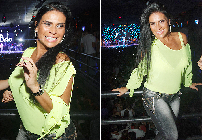 Solange Gomes assiste show de Belo