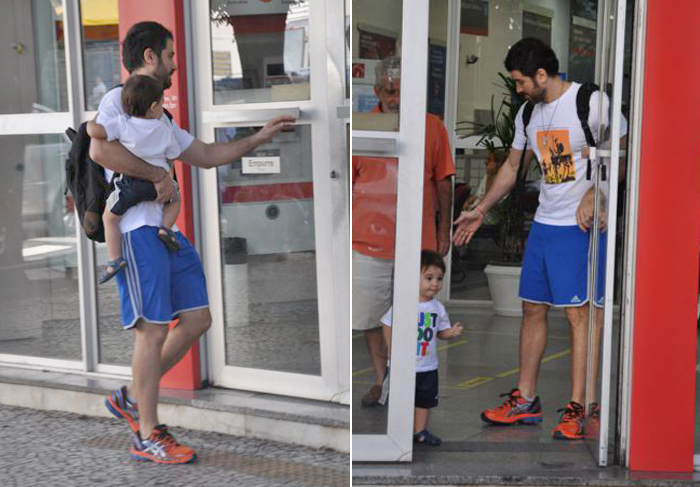 Eriberto Leão passeia com o filho pelo Rio