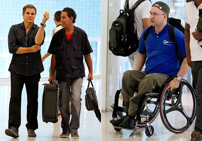 Ex-BBB Laisa exibe suas pernas em aeroporto carioca