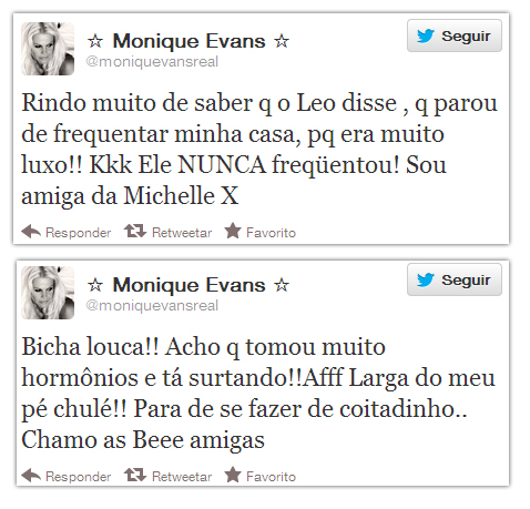 Monique Evans diz que Leo Áquila está se fazendo de “coitadinho” 