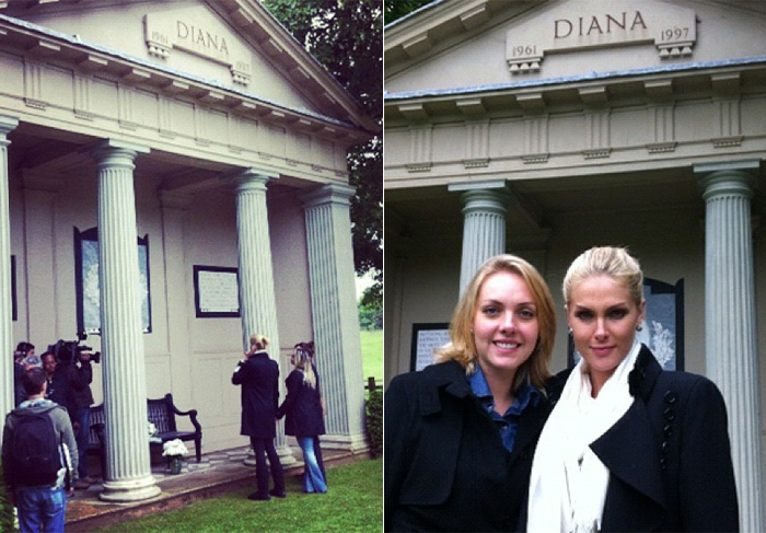 Ana Hickmann visita memorial à Lady Di, em Londres