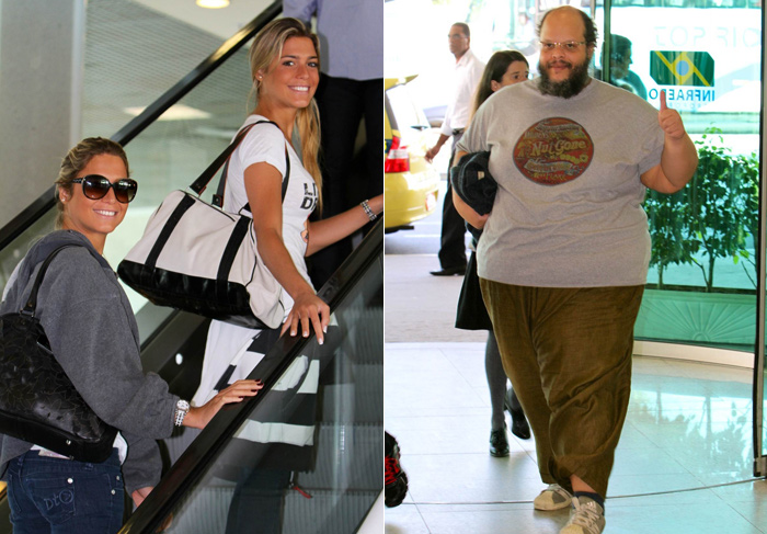 Murilo Rosa beija Fernanda Tavares em aeroporto