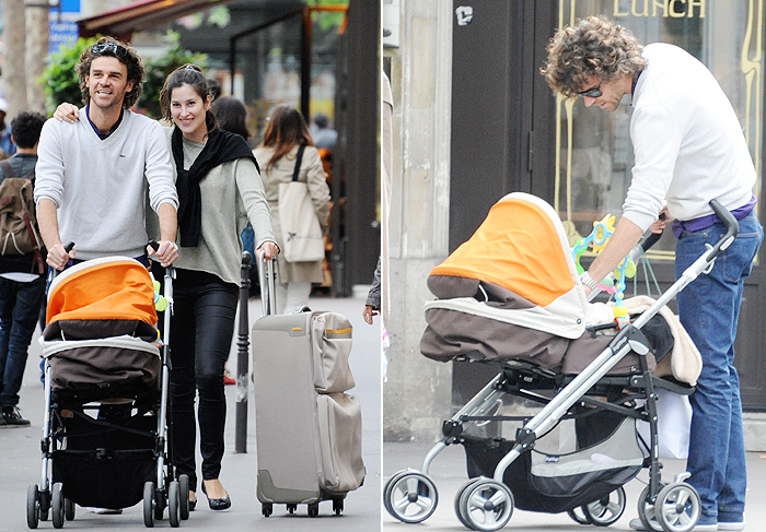 Gustavo Kuerten passeia com mulher e filha em Paris