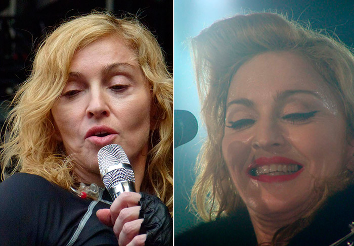 Madonna aparece sem maquiagem durante ensaio da MDNA Tour. Veja a diferença! O Fuxico