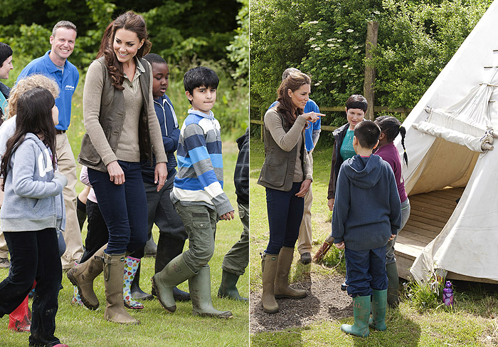 Kate Middleton curte acampamento ao lado de crianças na Inglaterra