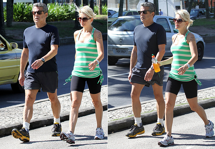 Juntinhos na malhação, Marcos Paulo e Antonia Fontenelle caminham na Barra