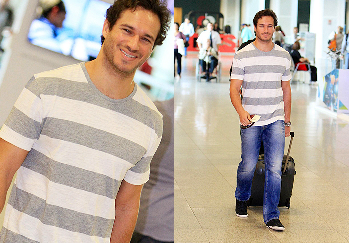 Sorridente, Paulo Rocha é flagrado em aeroporto carioca