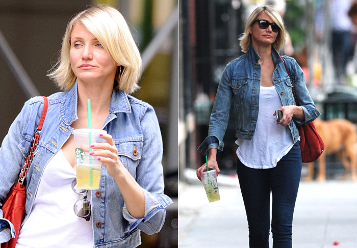 Cameron Diaz esconde rosto cansado com óculos escuros em NY