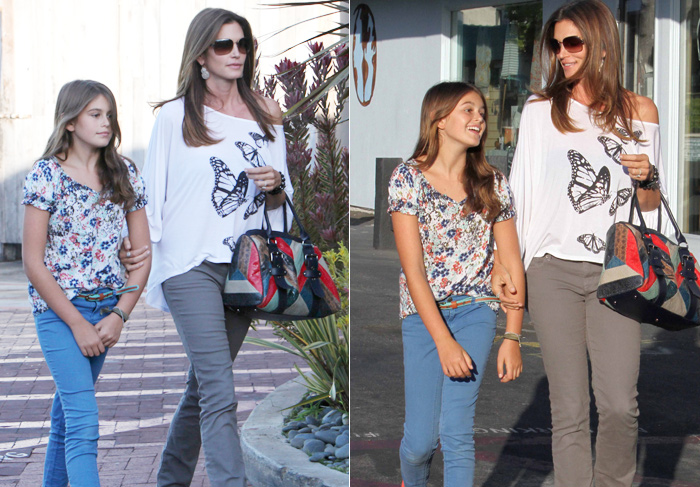 Cindy Crawford vai às compras com a filha em Malibu