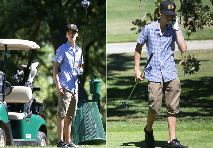 Paparazzi e celular estragam jogo de golfe de Justin Bieber