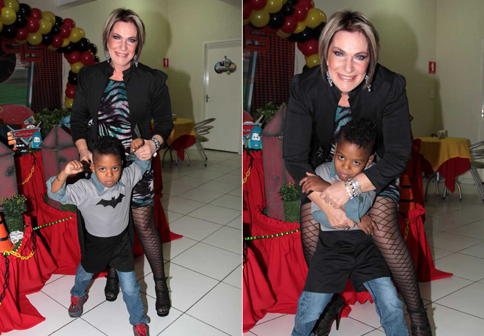 Lucimara Parisi comemora aniversário do filho em SP