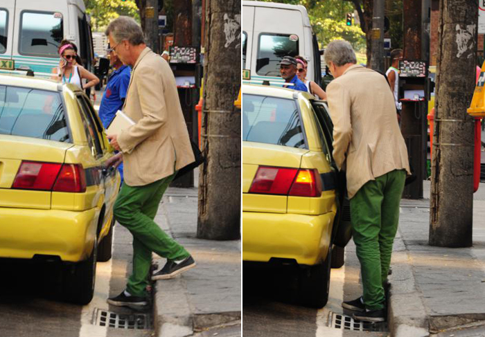 Em estilo Restart, Pedro Bial pega um táxi na Gávea