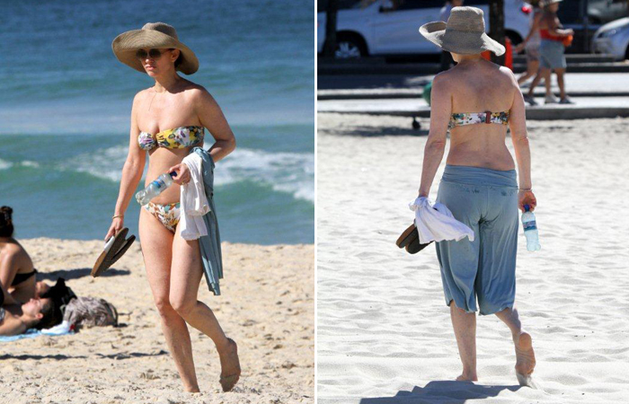 Júlia Lemmertz curte praia na zona sul do Rio