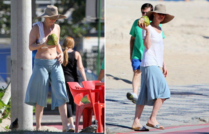 Júlia Lemmertz curte praia na zona sul do Rio