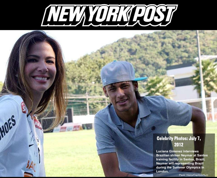 Luciana Gimenez e Neymar são destaque de jornal americano 