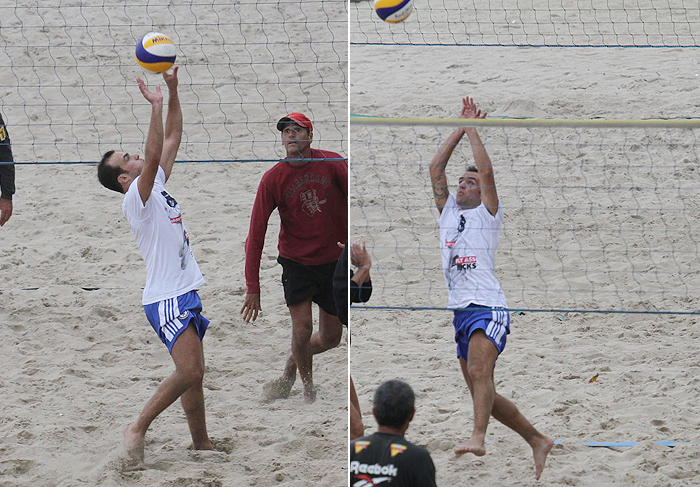 Roger Flores joga vôlei em praia carioca