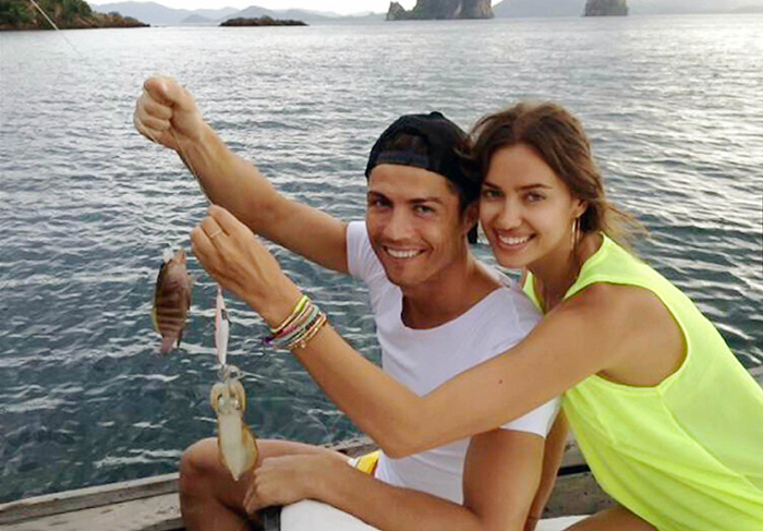 Cristiano Ronaldo e a namorada russa curtem pescaria