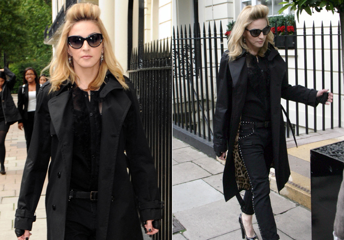 Madonna se veste toda de preto para caminhar por Londres