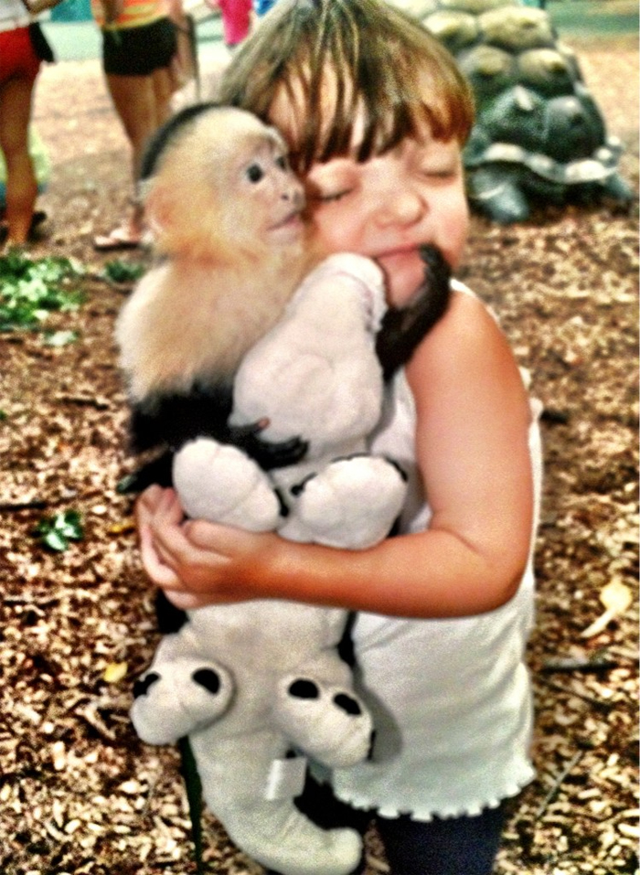 Rafaella Justus brinca com macaquinho em Miami