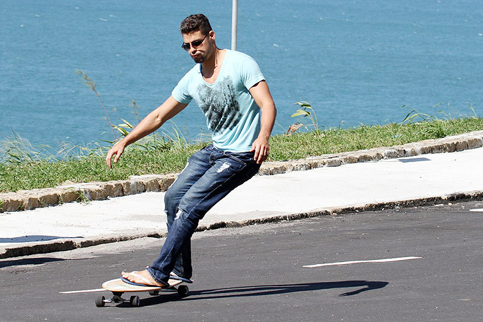 Cauã curtiu o belo cenário da Prainha