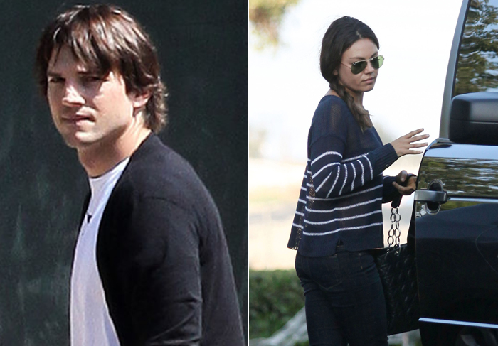 Ashton Kutcher e Mila Kunis vão juntos ao teatro