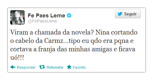 Fernanda Paes Leme comenta cena de Avenida Brasil